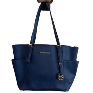 Michael Kors Jet Set Top-Zip Tote - Navy Blue